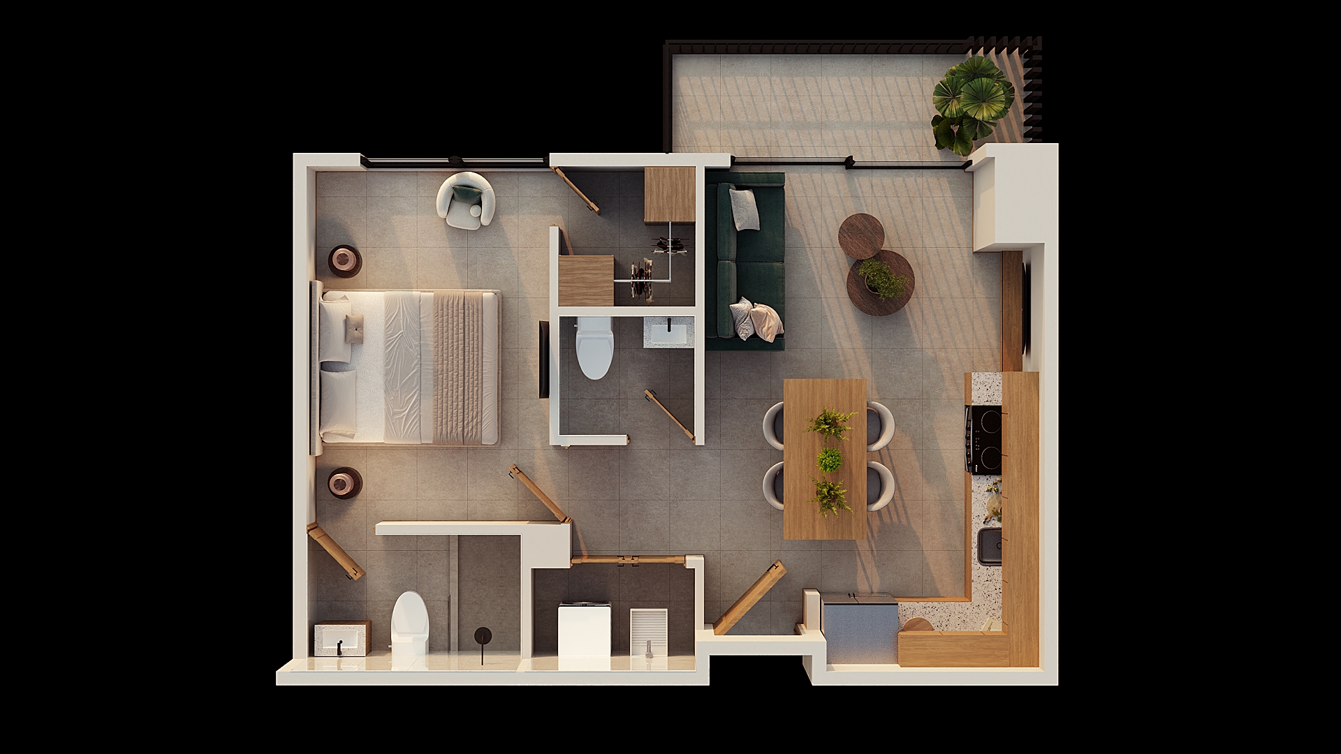 Planta arquitectónica del apartamento Pigra A en Valto Ignis