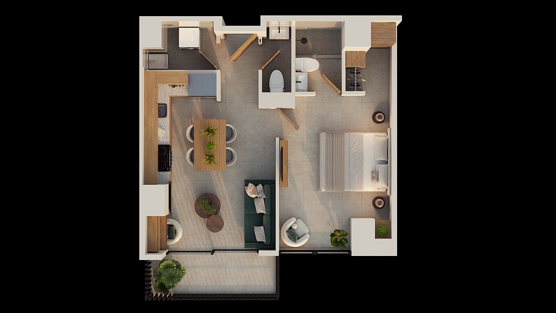 Planta arquitectónica del apartamento Pigra B en Valto Ignis